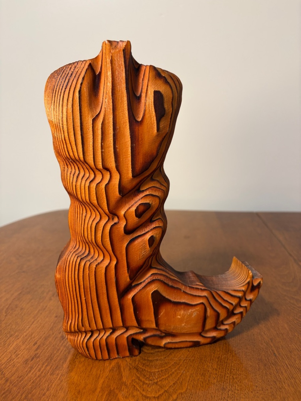 Vintage Wood Cowboy Boot Wall Decor Western Carved 9.75” Rustic